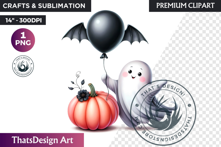 Pink Pastel Goth Halloween Ghost PNG, Cute Spooky Kawaii