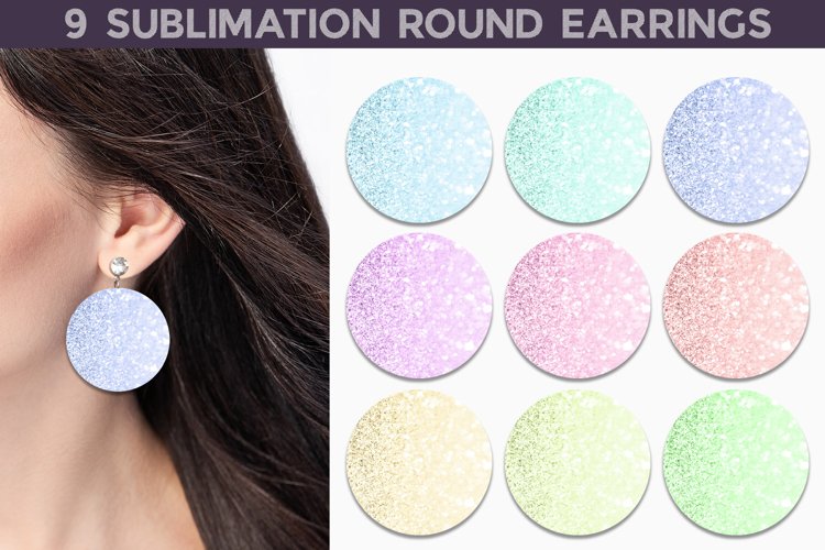 Glitter Earrings | Pastel Round Earrings example image 1