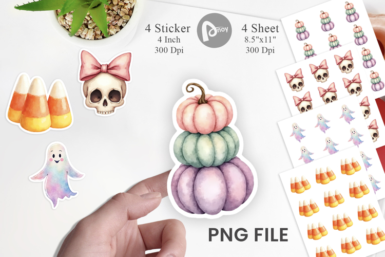 Sticker Watercolor Pastel Goth Cuties