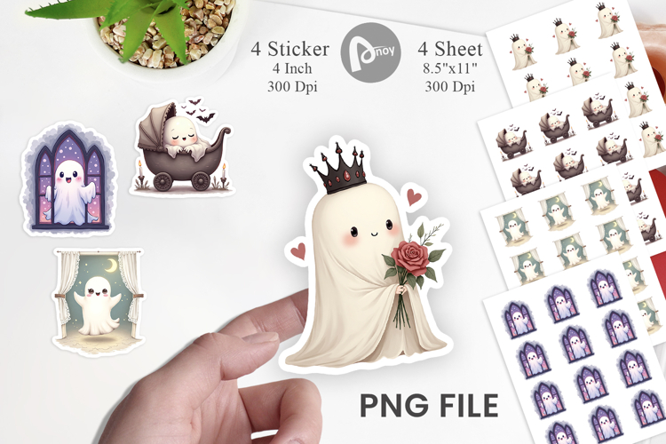 Pastel Gothic Ghost Sticker