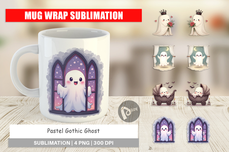Mug Wrap Pastel Gothic Ghost