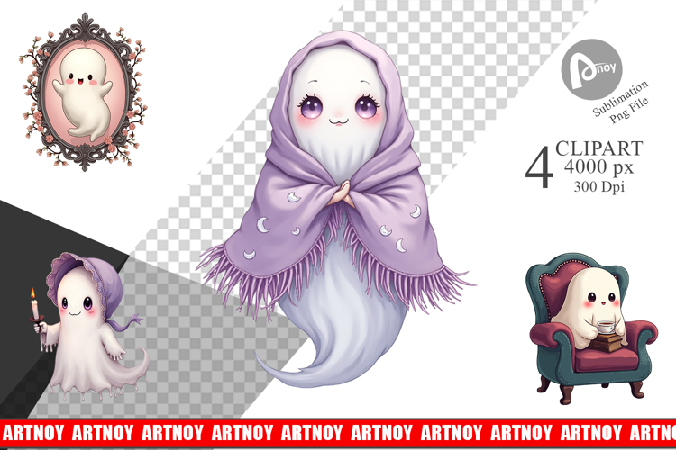 Pastel Gothic Ghost Clipart