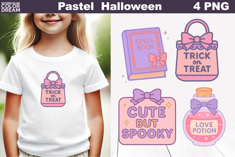 Pastel Halloween Clipart | Trick or Treat and Potion