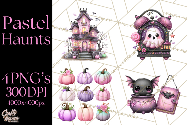 Halloween Clipart PNG, Pink Pastel Goth Halloween Ghost
