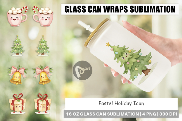 Glass Can Holiday Pastel Icons