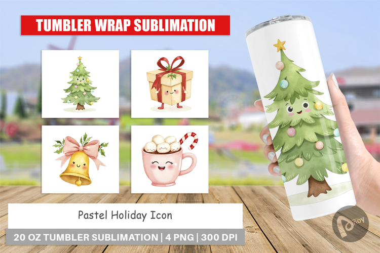 Tumbler Holiday Pastel Icons