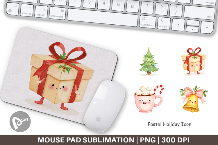 Mouse Pad Holiday Pastel Icons