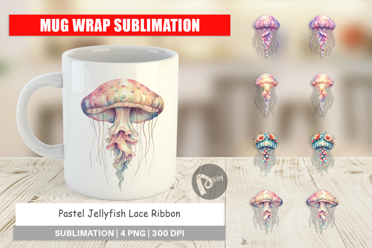 Pastel Jellyfish Lace Mug Wrap