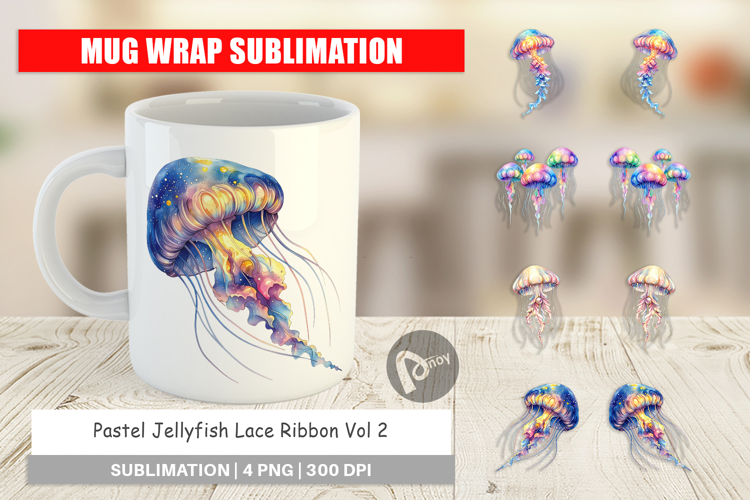 Pastel Jellyfish Lace Mug Wrap