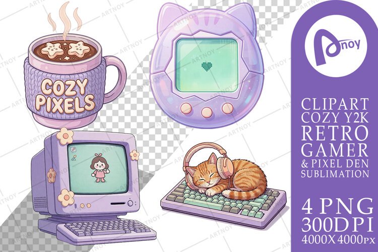 Pastel Lavender Cozy Gamer Sublimation example image 1