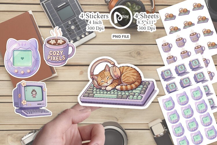 Pastel Lavender Cozy Gamer Sticker example image 1