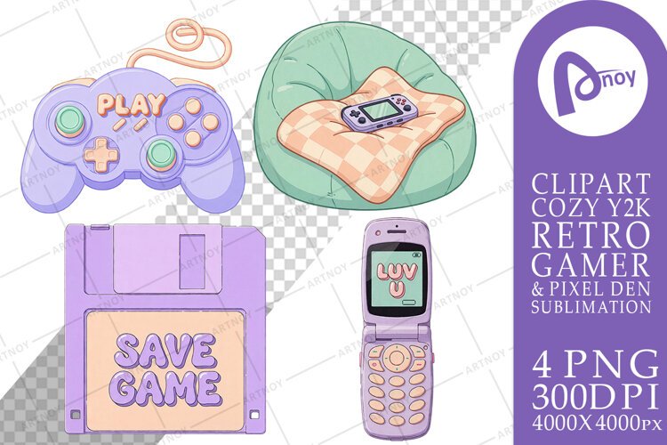 Pastel Lavender Cozy Gamer Sublimation example image 1
