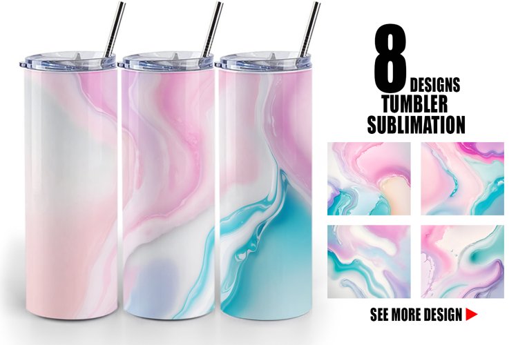 Pastel Liquids | Tumbler Sublimation Wrap