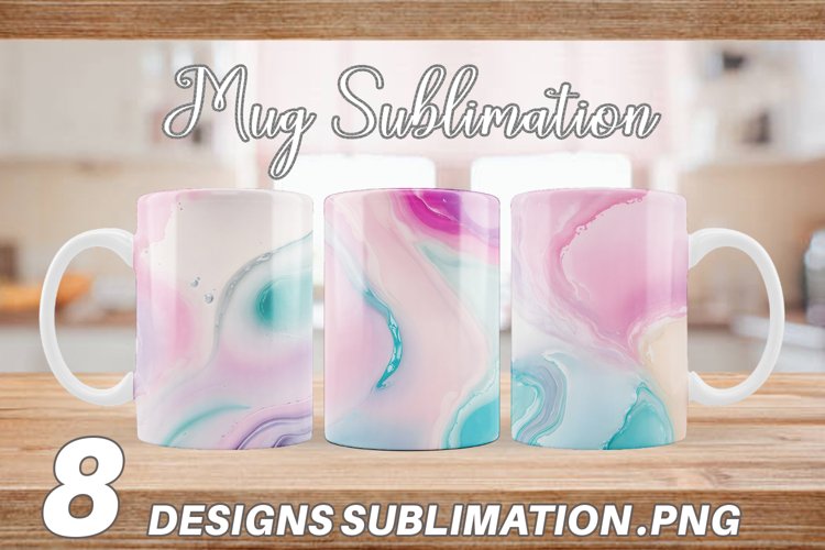 Pastel Liquids | Mug sublimation design example image 1