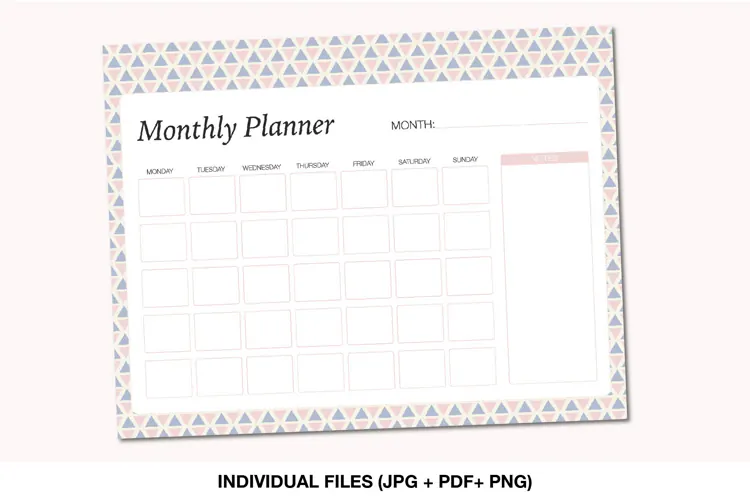 Pastel Monthly Planner Printable | Undated Calendar