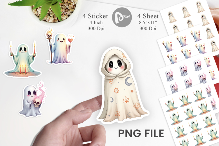 Pastel Necromancer Ghost Sticker