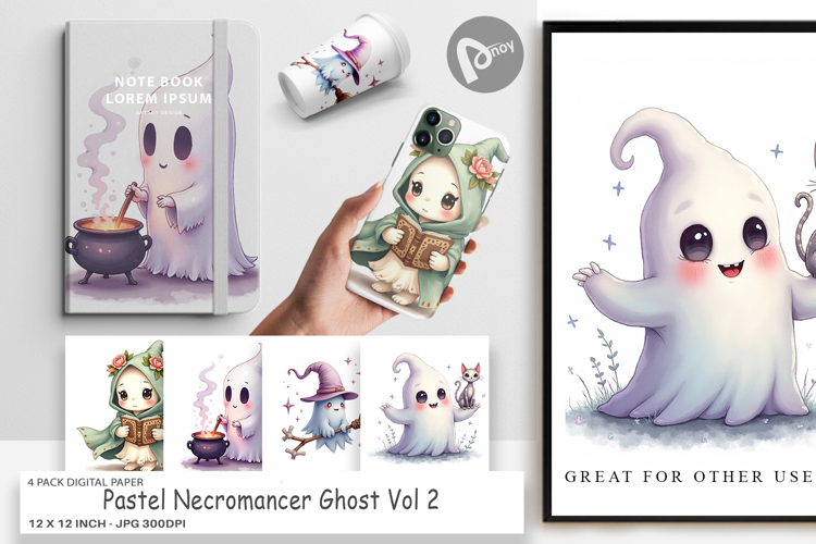 Digital Paper Pastel Necromancer Ghost