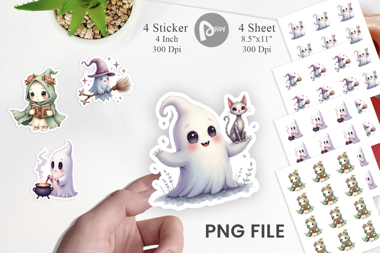 Pastel Necromancer Ghost Sticker