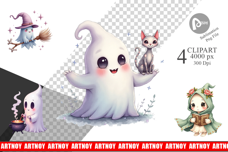 Pastel Necromancer Ghost Clipart