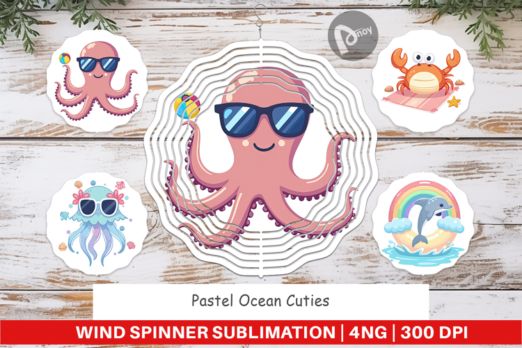 Wind Spinner Pastel Ocean Cuties