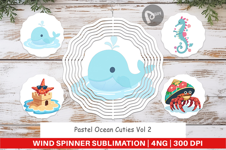 Wind Spinner Pastel Ocean Cuties