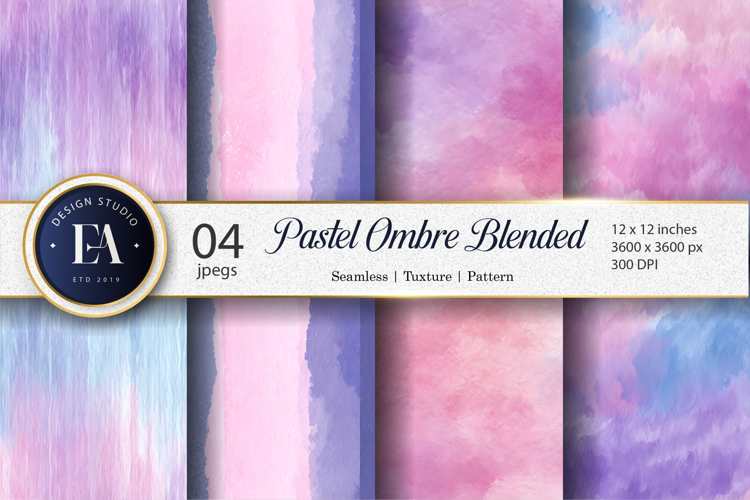 Ombre Pastel Watercolor Wash Pattern Digital Paper
