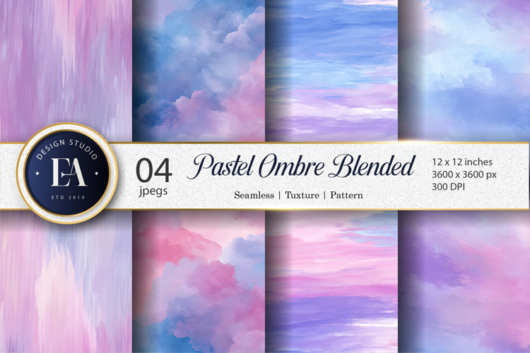 Pastel Ombre Watercolor Wash Blend Art Digital Paper