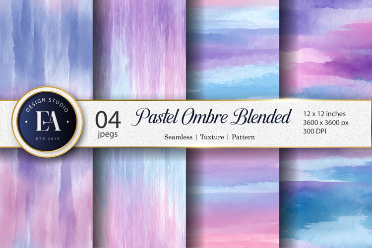 Soft Pastel Ombre Watercolor Blend Seam Digital Paper