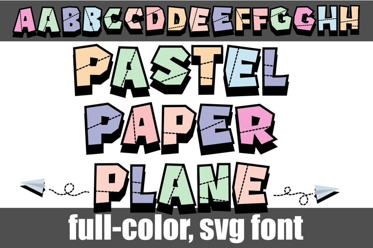 Paper Plane Pastel Color Font