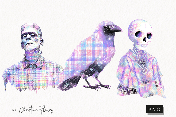 Pastel Plaid Halloween Clipart | Halloween PNG