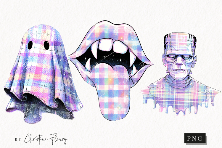 Pastel Plaid Halloween Clipart | Halloween PNG