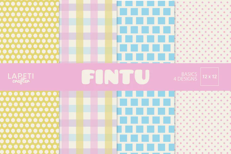 Pastel Digital Papers with Plaid Dots and Checks