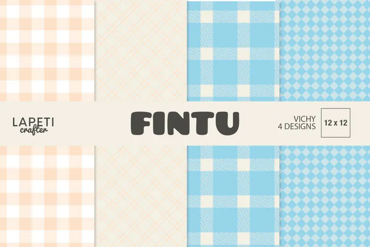 Pastel Plaid Digital Paper | Peach & Blue Patterns