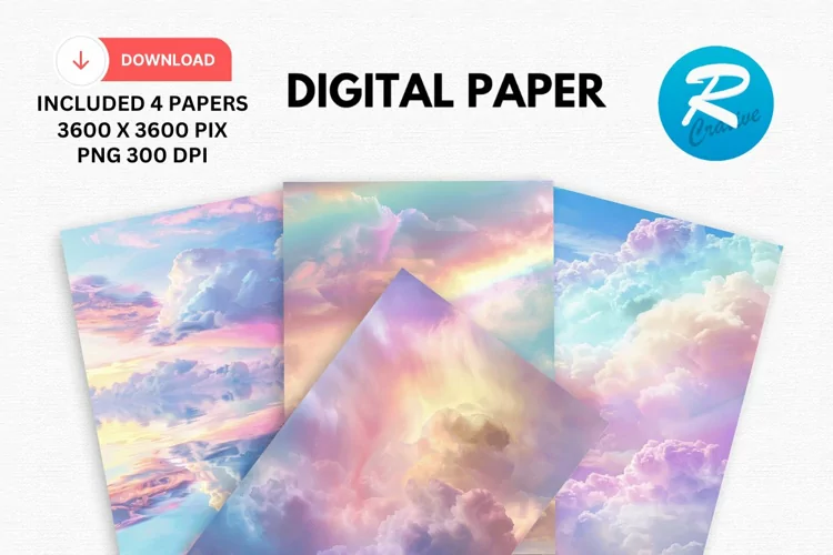 Pastel Rainbow Alcohol Ink Digital Paper, Rainbow Background
