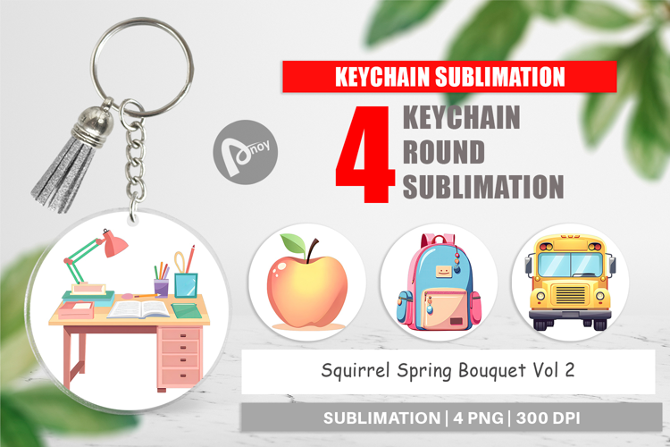 Keychain Pastel School Essentials