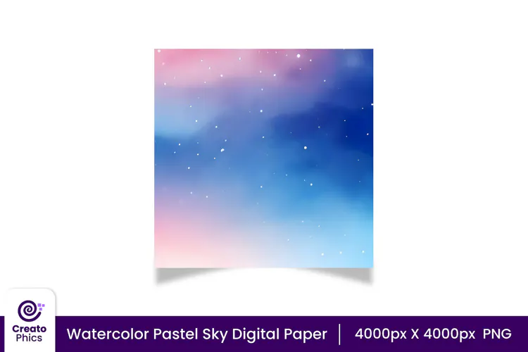 Pastel sky digital paper | Watercolor background design