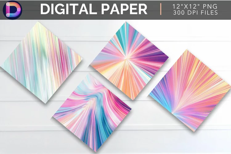 Pastel Speed Line Digital Paper