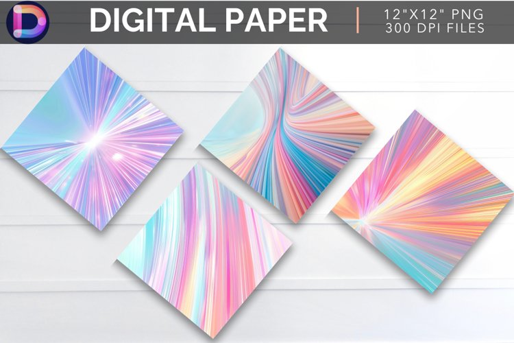 Pastel Speed Line Digital Paper example image 1