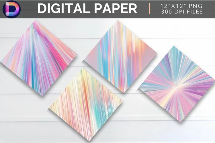 Pastel Speed Line Digital Paper