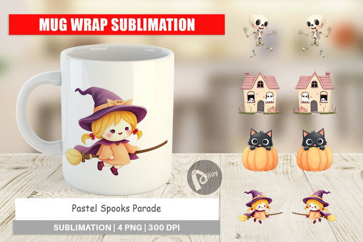 Mug Wrap Pastel Spook Parade example image 1