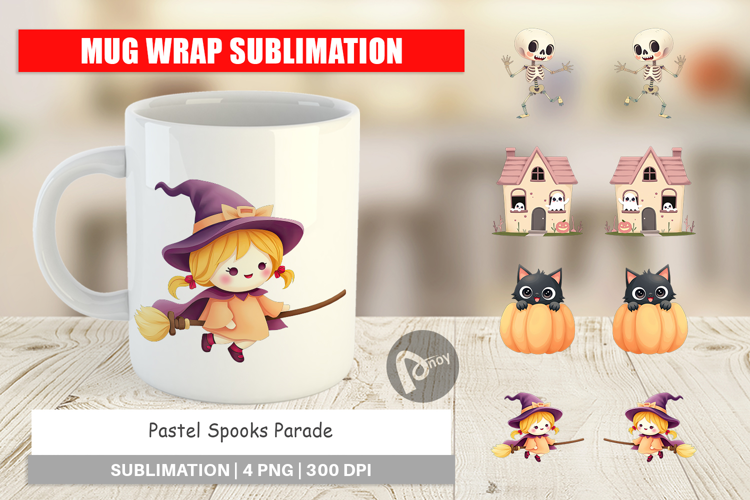 Mug Wrap Pastel Spook Parade