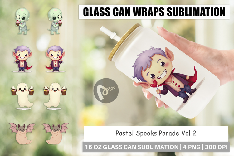 Glass Can Pastel Spook Parade