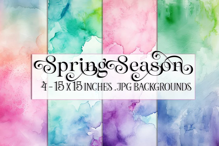 Spring Watercolor Papers, Pastel Spring 15x15 Watercolor 1
