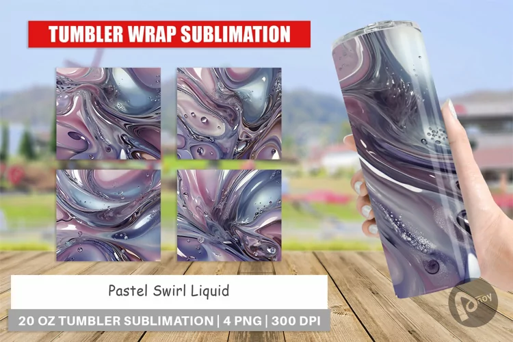 Tumbler Wrap Pastel Swirl Liquid