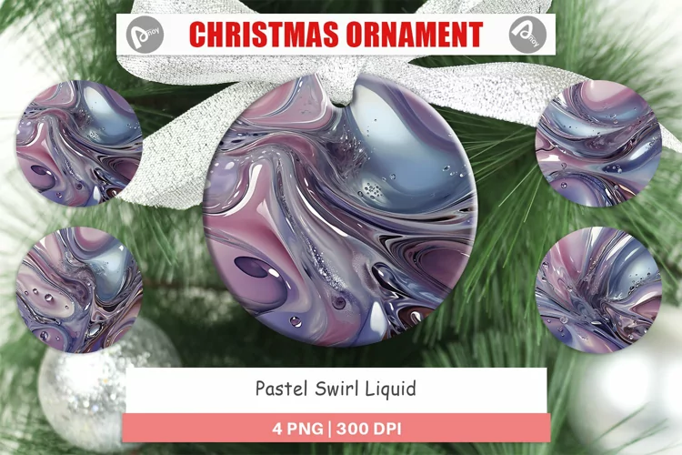 Christmas Ornaments Pastel Swirl Liquid