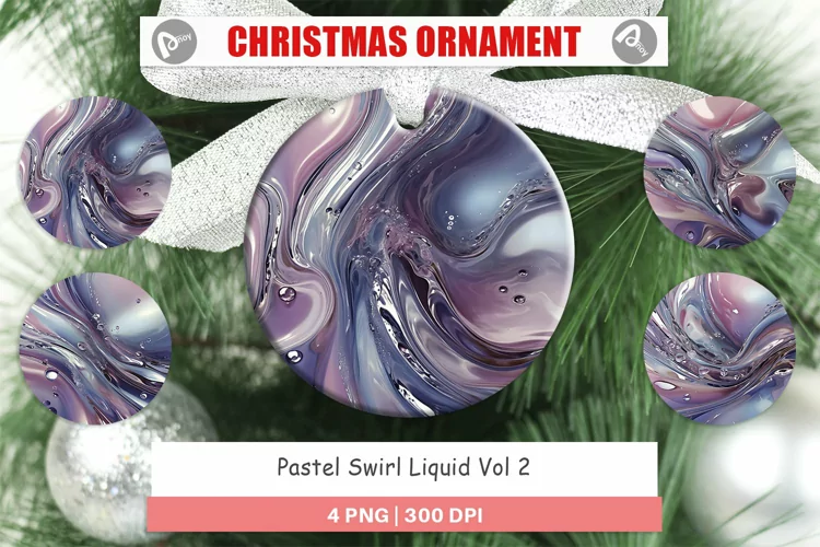 Christmas Ornaments Pastel Swirl Liquid