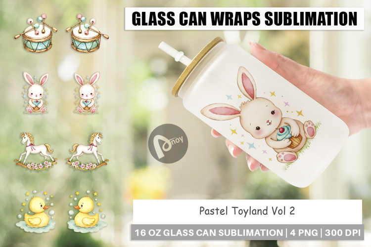 Glass Can Pastel Toyland