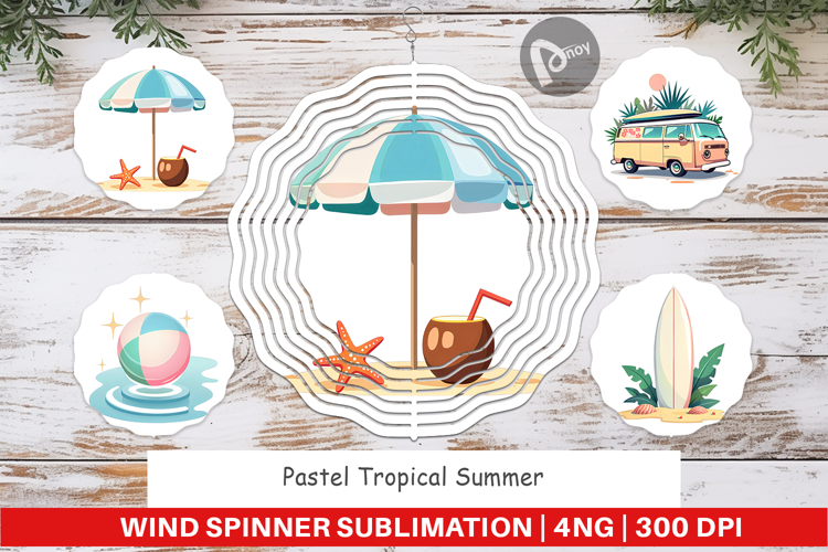 Wind Spinner Pastel Tropical Summer