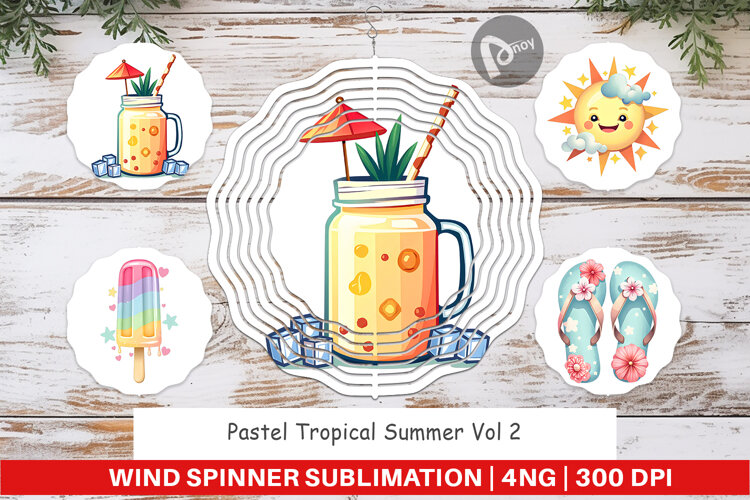 Wind Spinner Pastel Tropical Summer example image 1