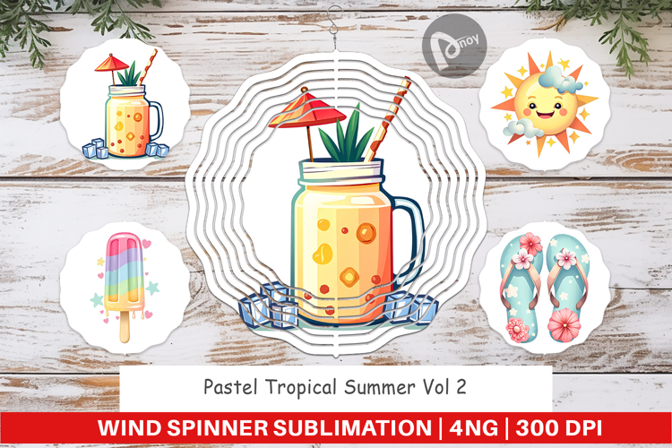 Wind Spinner Pastel Tropical Summer